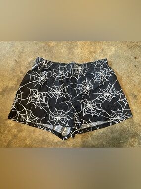 Victorias Secret Pink- Black Spiderweb Lounge Shorts Small